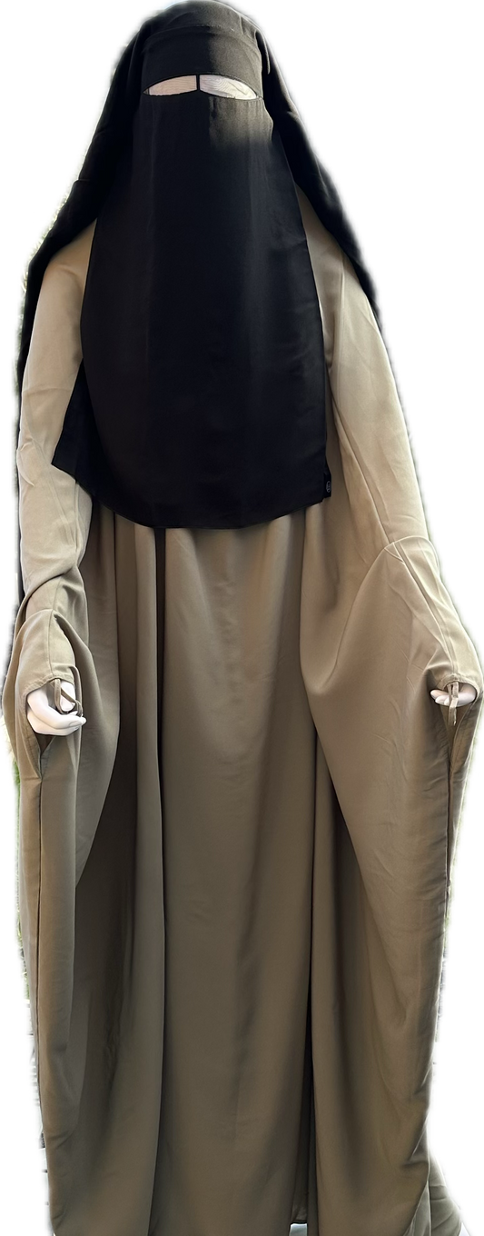 Black 3 Layer Niqab 150cm Umm Hafsa