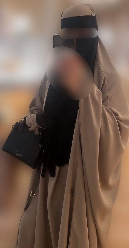 Taupe Saudi one piece jilbab