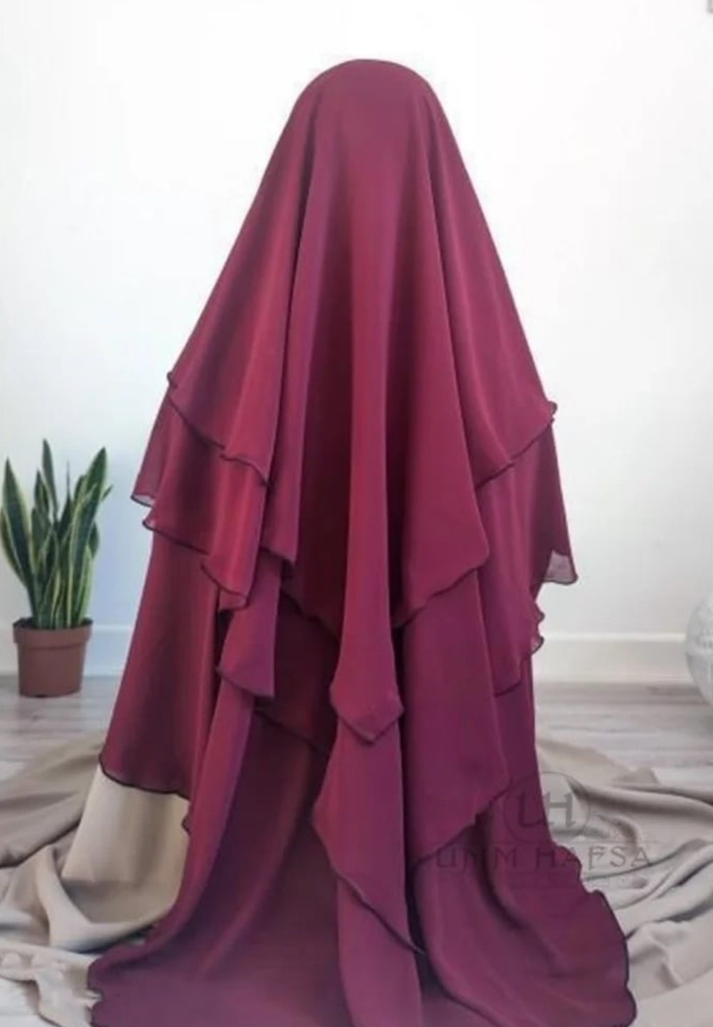 Three Layer Diamond Khimar Umm Hafsa