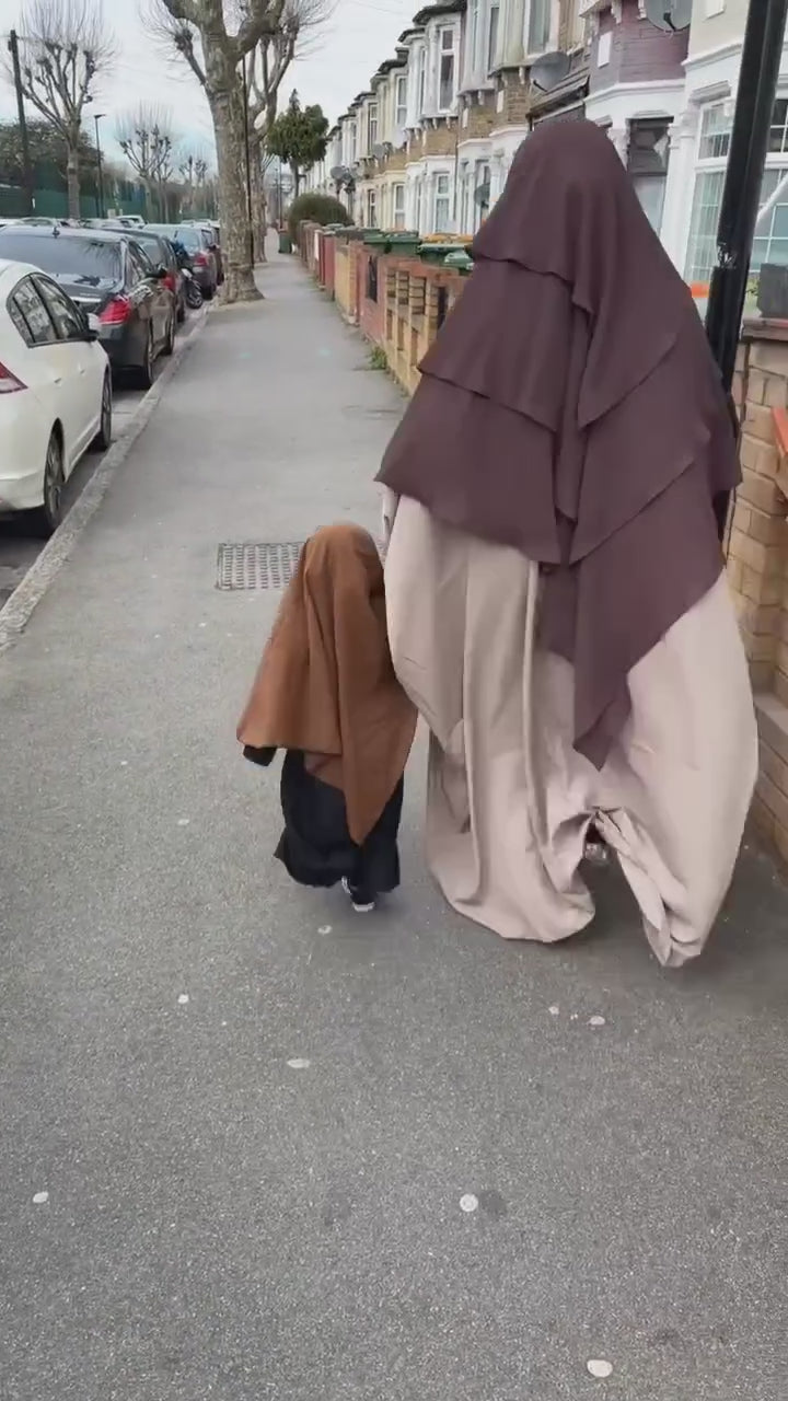 Taupe Butterfly abaya umm hafsa