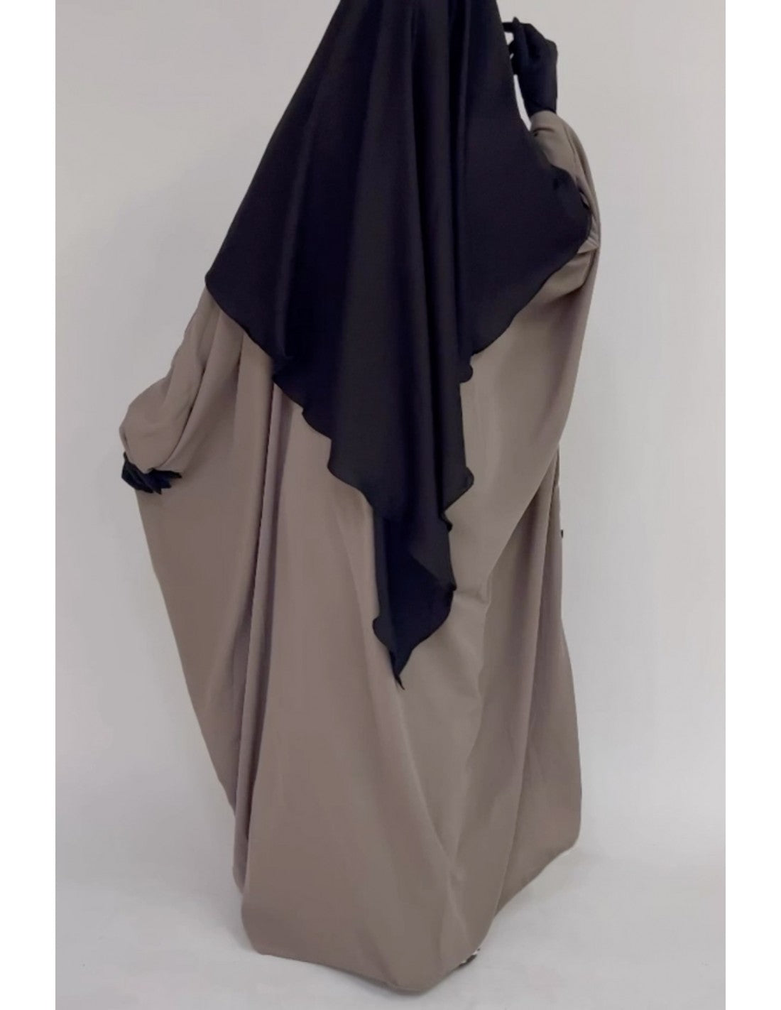 Taupe Butterfly abaya umm hafsa