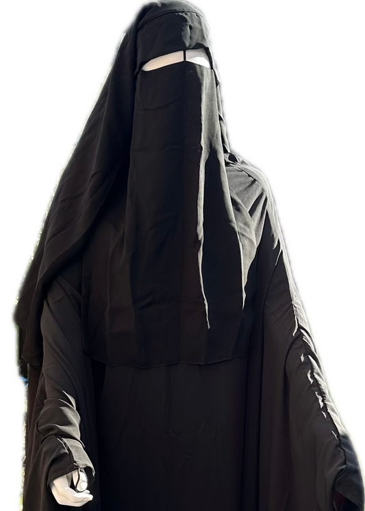 Niqab 3 Voiles Casquette 1m50 Umm Hafsa