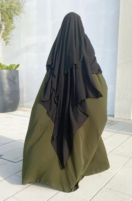Black 3 Layer Niqab 150cm
