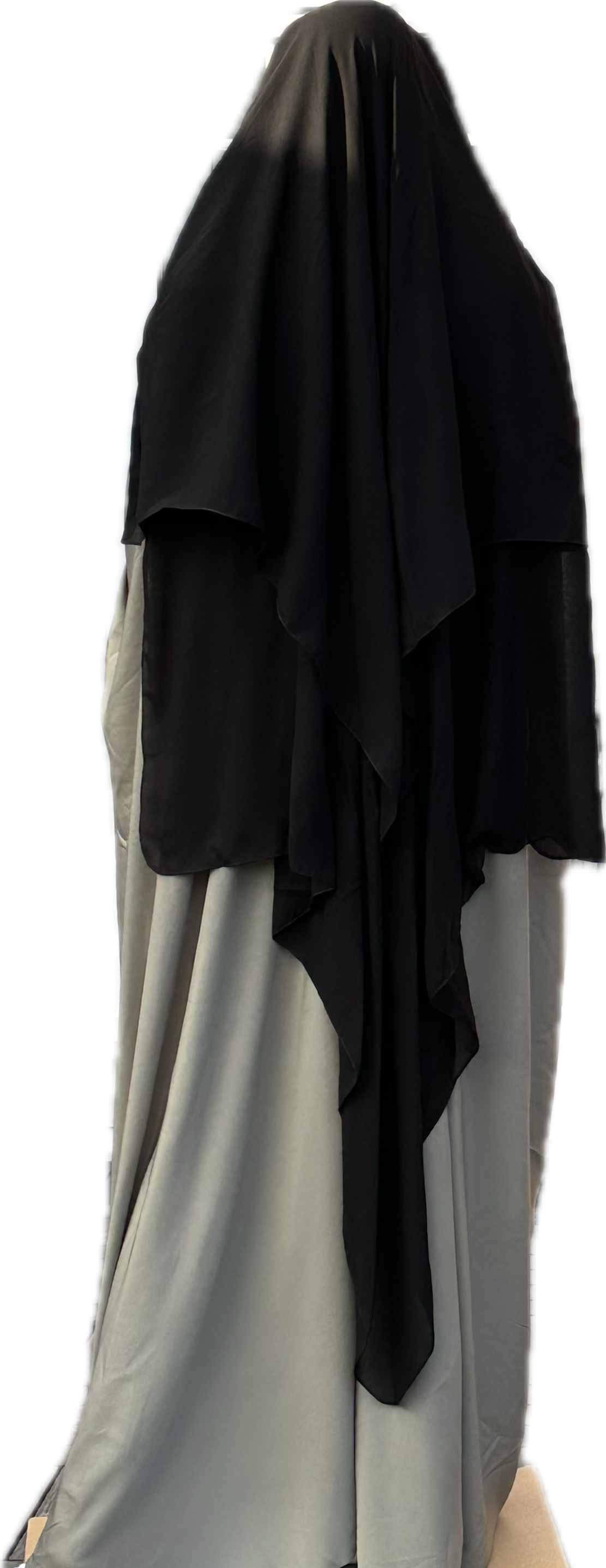 Black 3 Layer Niqab 150cm Umm Hafsa