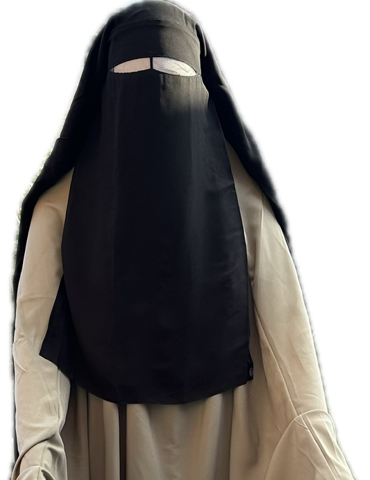 Black 3 Layer Niqab 150cm Umm Hafsa