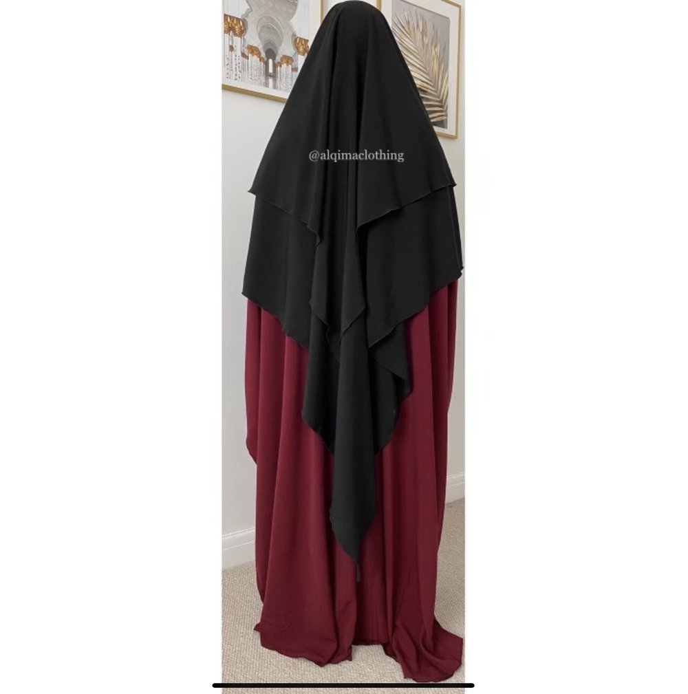 Black two layer khimar umm hafsa