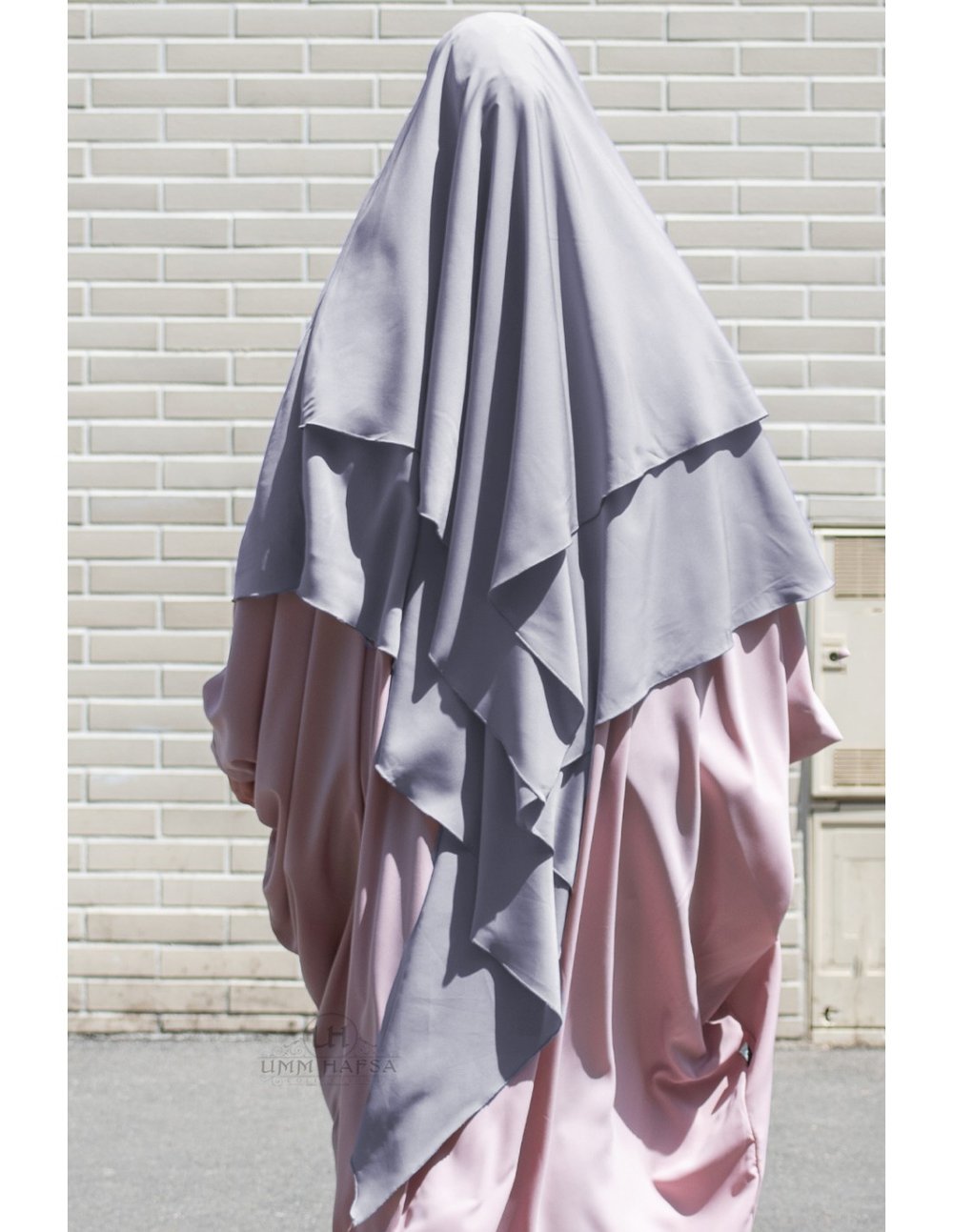 Blue Grey two layer khimar umm hafsa