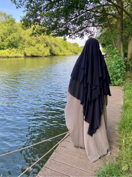 Three Layer Diamond Khimar Umm Hafsa
