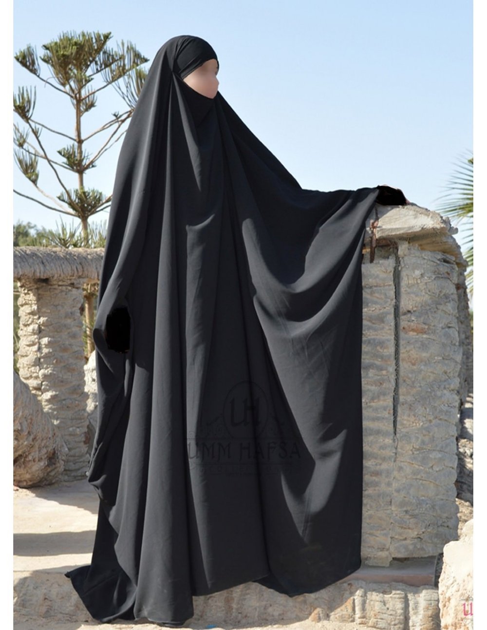 Black One piece big saudi jilbab