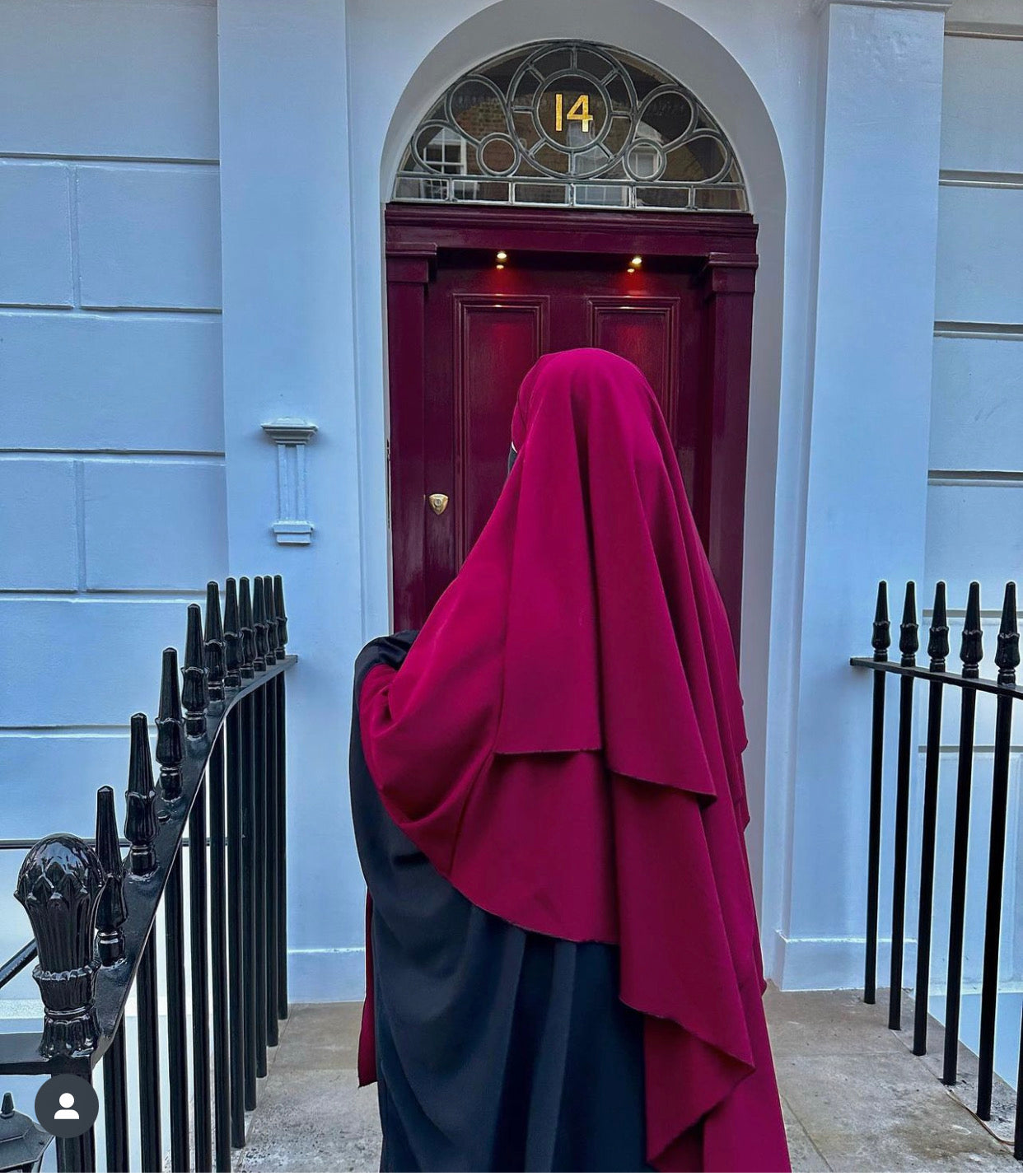 Burgundy two layer khimar umm hafsa