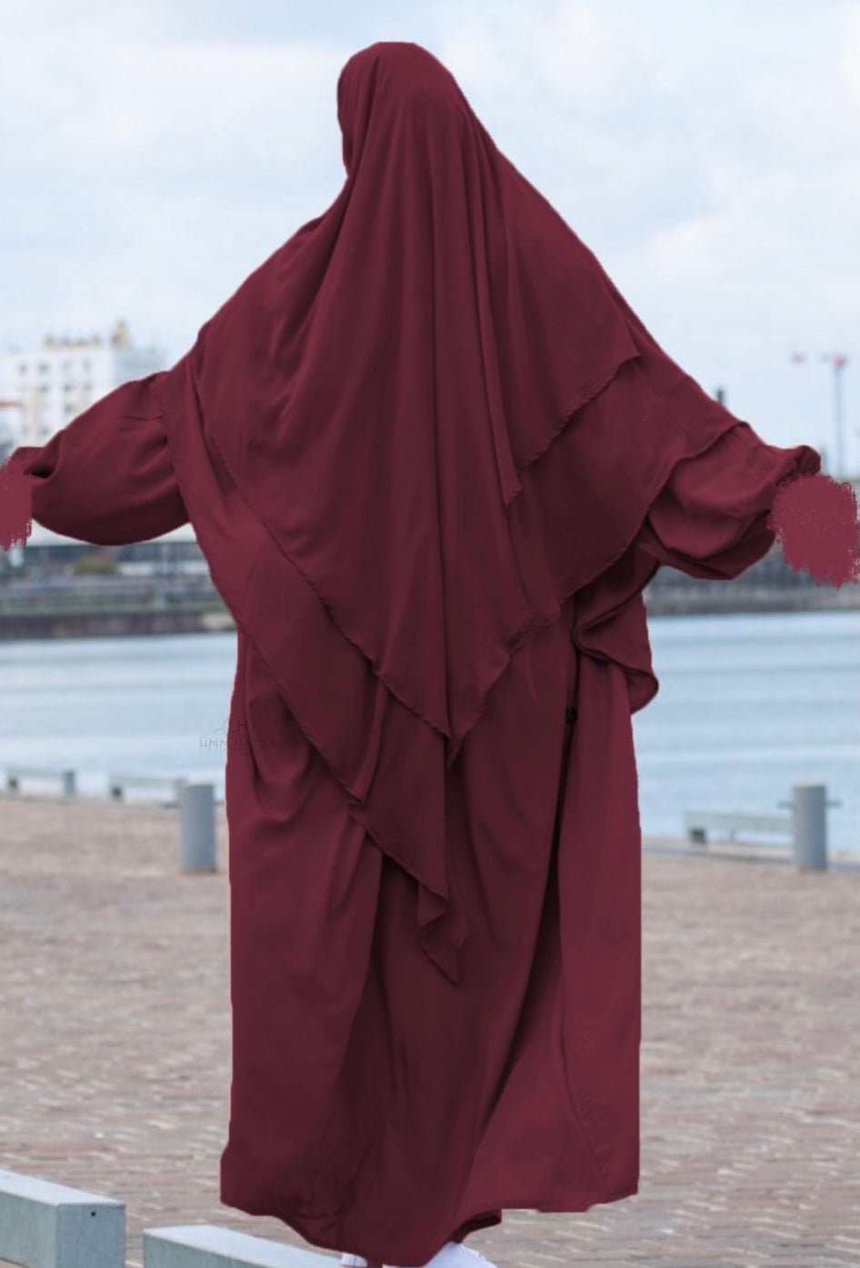 Two Layer Khimar Chiffon Umm Hafsa