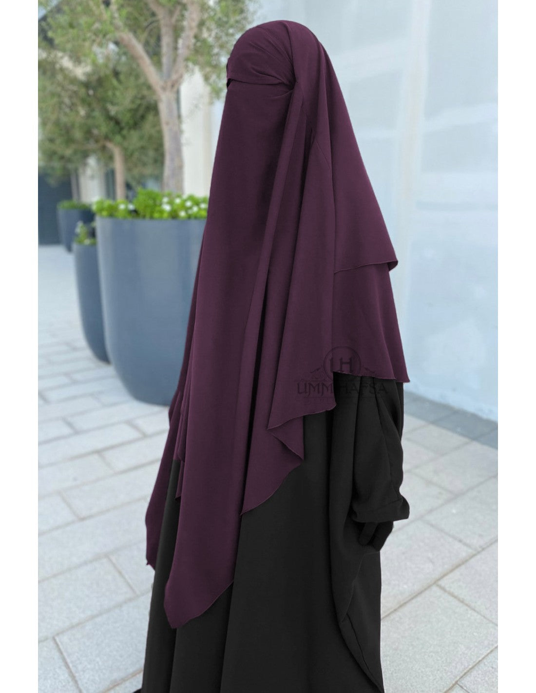 Plum two layer khimar umm hafsa