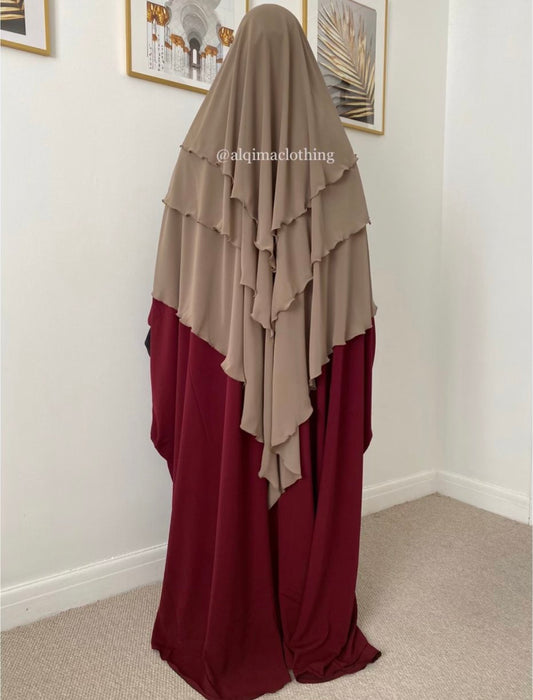 Three Layer Diamond Khimar Umm Hafsa